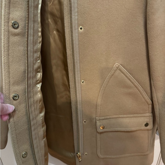 J Crew Womens Vail Faux Fur Trim Hooded Parka Coat Wool Blend J6178 Size 4 Petit - Picture 4 of 16